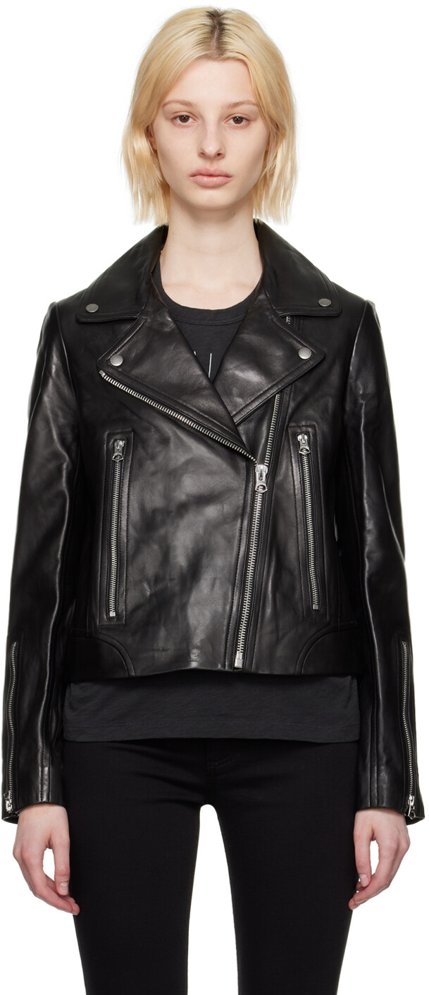

Черная кожаная куртка rag &bone Mack rag & bone, Черный