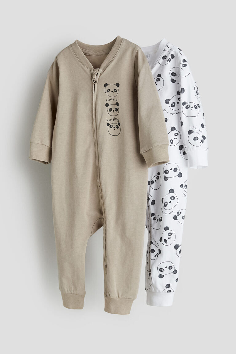 

Две пары хлопковых пижам с рисунком H&M, серый