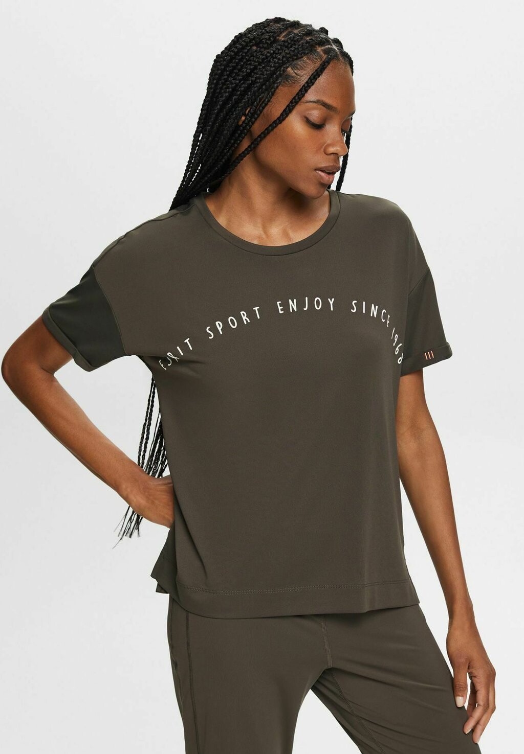 

Футболка с принтом Esprit, цвет dark khaki