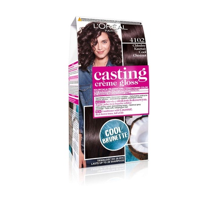 Краска для волос Casting Creme Gloss 4102 Холодный Каштан, L'Oreal краска для волос холодный каштан casting creme gloss loreal лореаль 254мл тон 4102