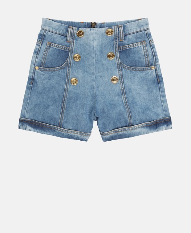 

Джинсовые шорты Balmain, синий