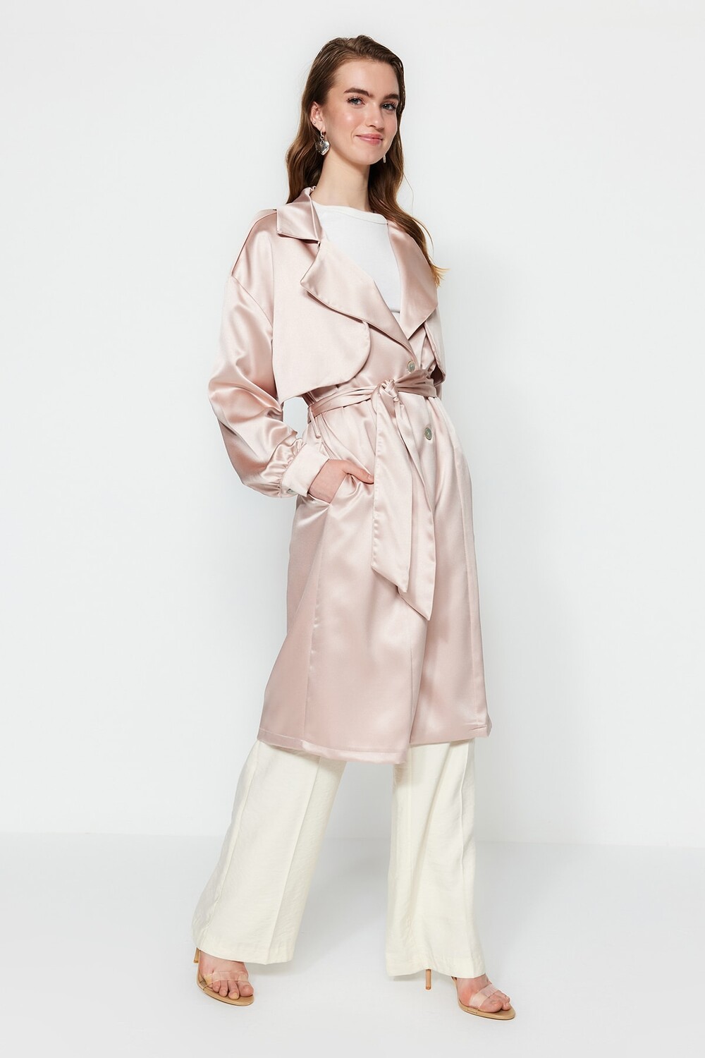 

Тренч - Серый - Базовый Trendyol Modest