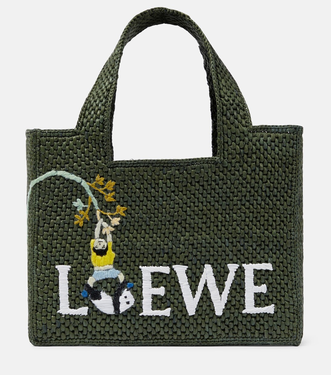 

Маленькая сумка-тоут из рафии x suna fujita font Loewe, зеленый