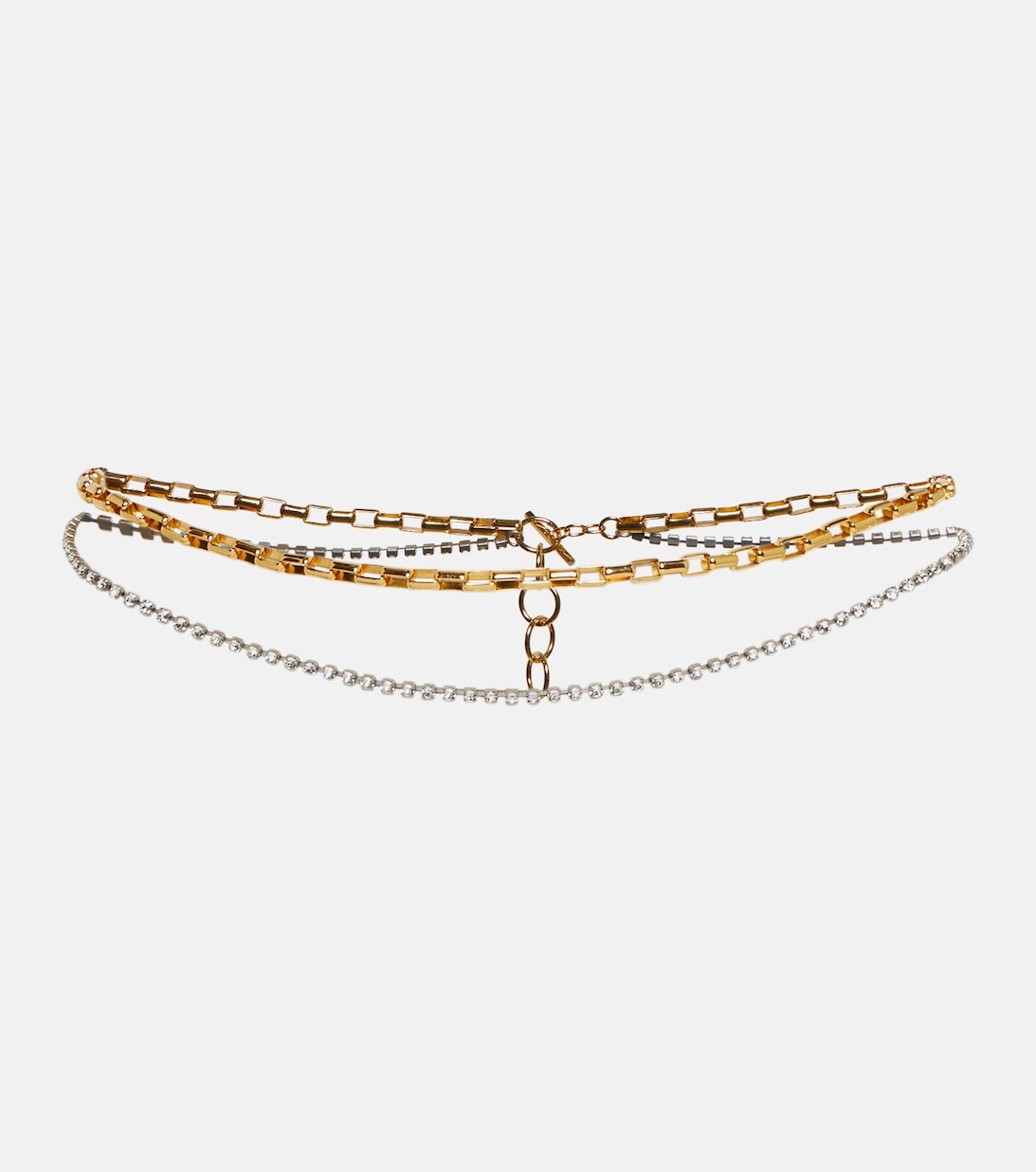 

Декорированный ремень с цепочкой Saint Laurent, золотой