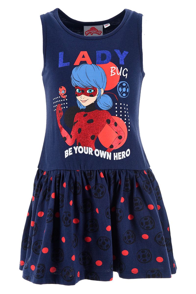 Платье Miraculous Sommer Miraculous Ladybug mit Glitzer, темно синий