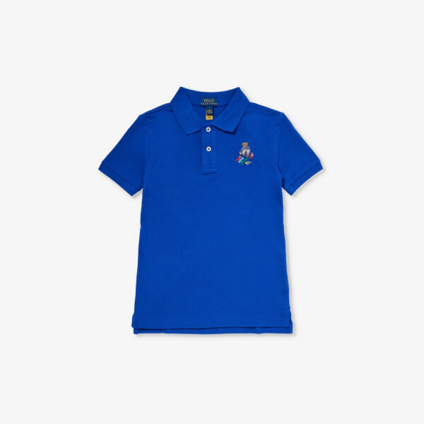 

Хлопковая рубашка-поло с вышивкой Polo Bear для мальчиков Polo Ralph Lauren, цвет sapphire