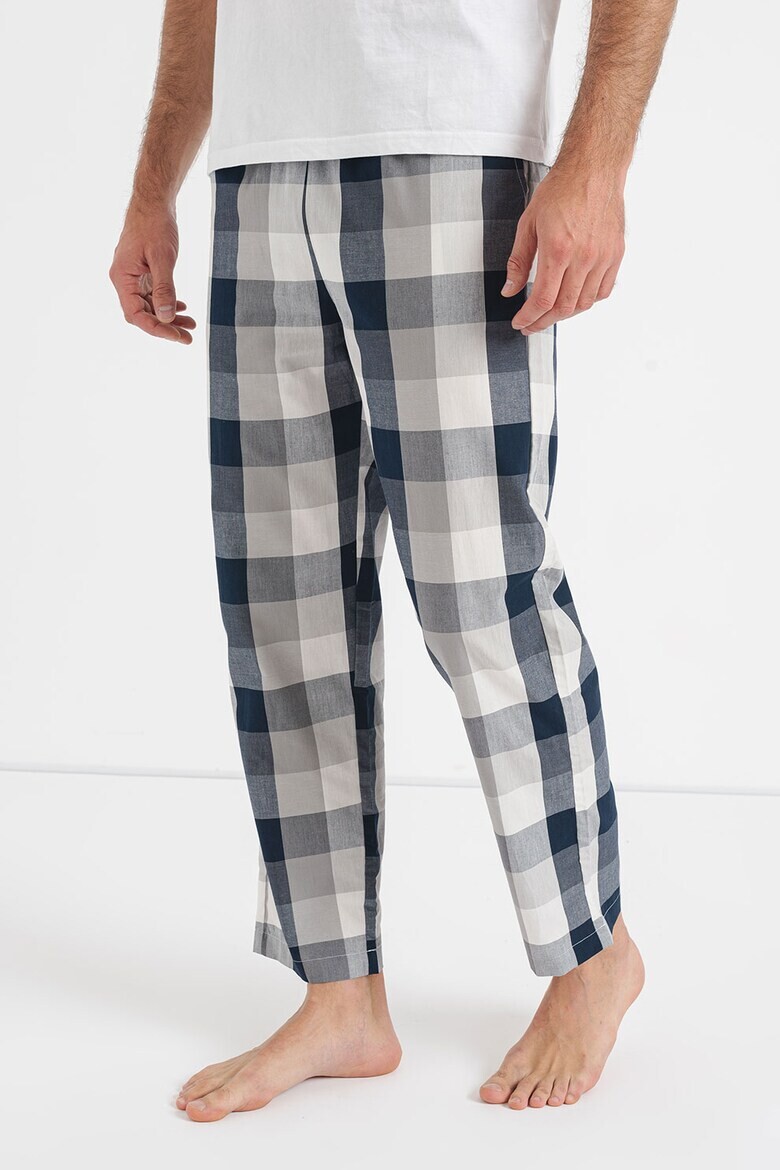 

Пижамные брюки Simon в клетку с логотипом Jack & Jones, белый