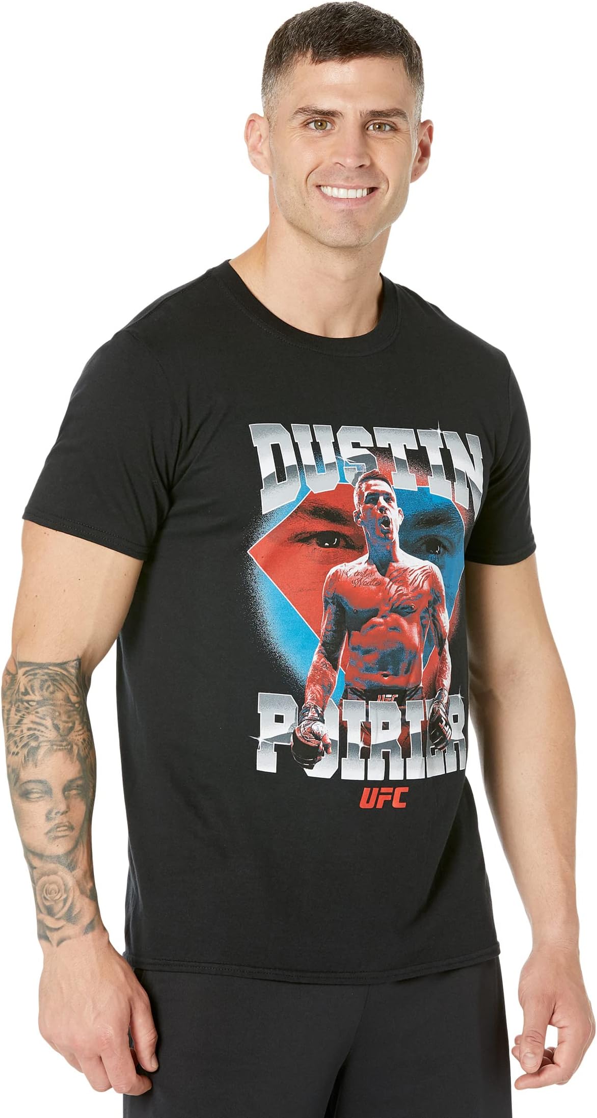 Винтажная футболка Dustin Poirier Shine UFC, черный