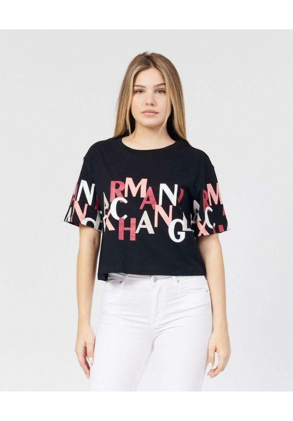 

Футболка с принтом Armani Exchange, черный