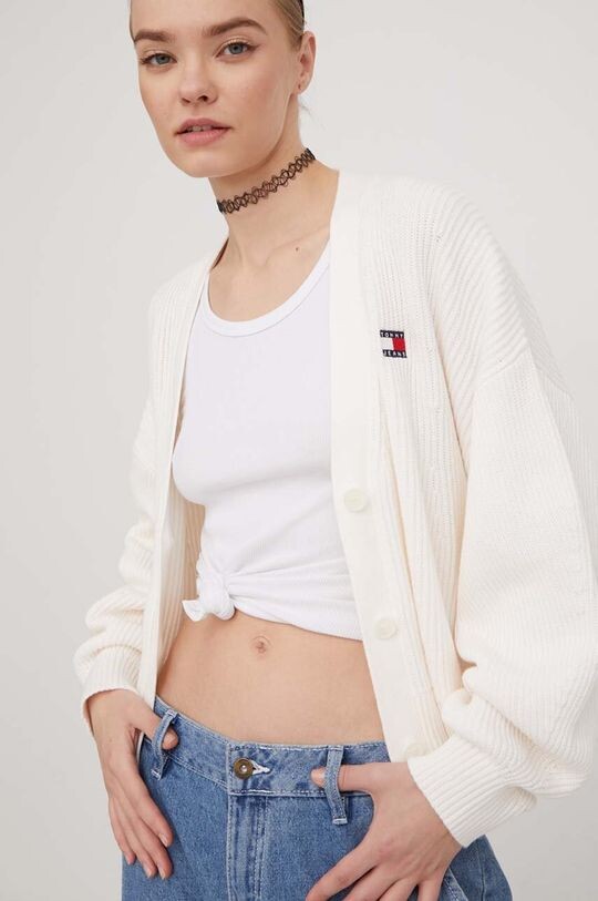

Хлопковый кардиган Tommy Jeans, бежевый
