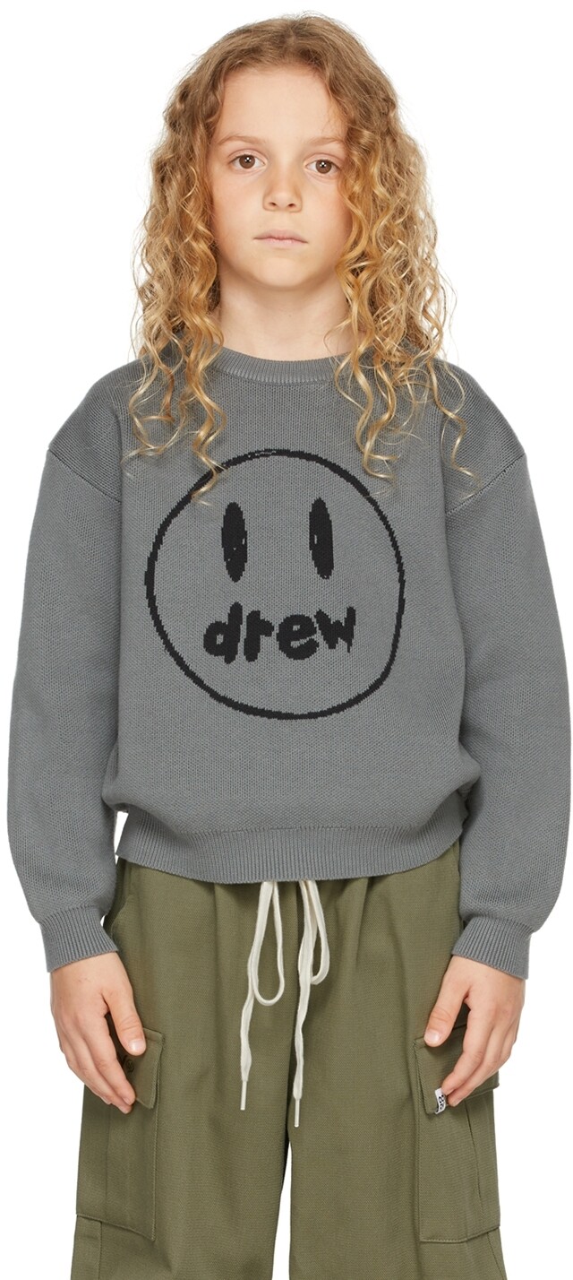 

Эксклюзивный детский серый свитер-талисман SSENSE drew house