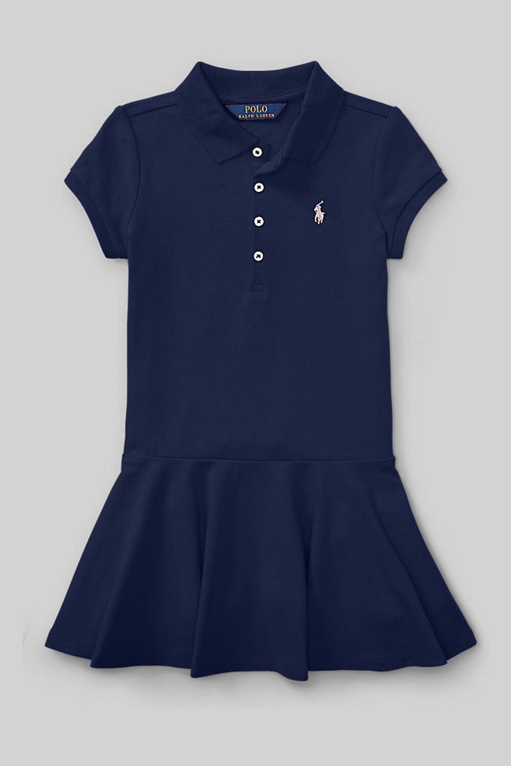 

Платье для девочек с баской и логотипом Polo Ralph Lauren, синий