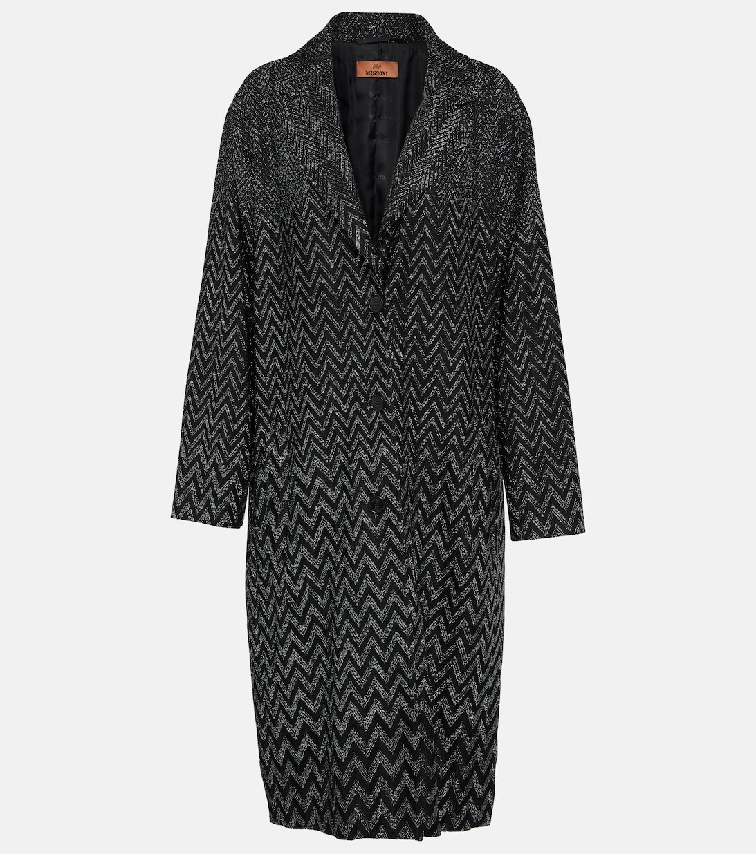 

Однобортное пальто с узором зигзаг MISSONI, черный