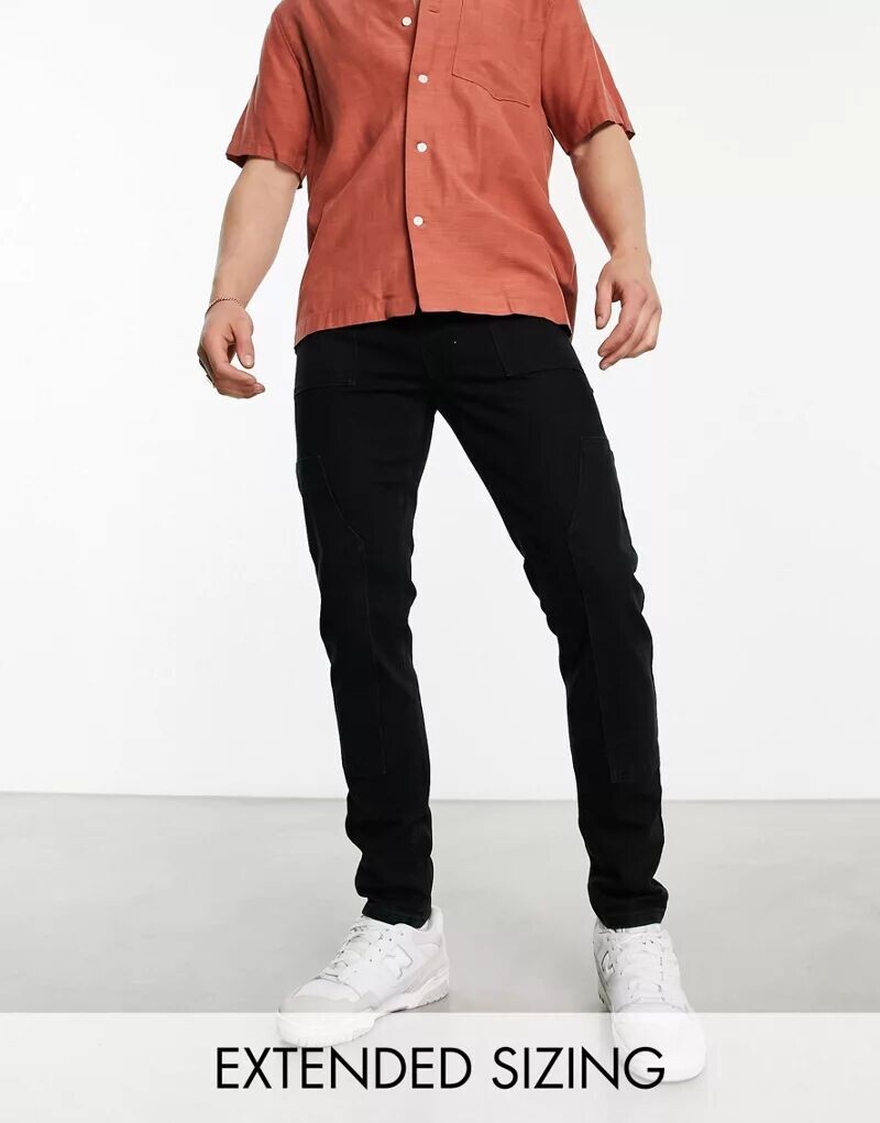 

Черные джинсы скинни с принтом ASOS