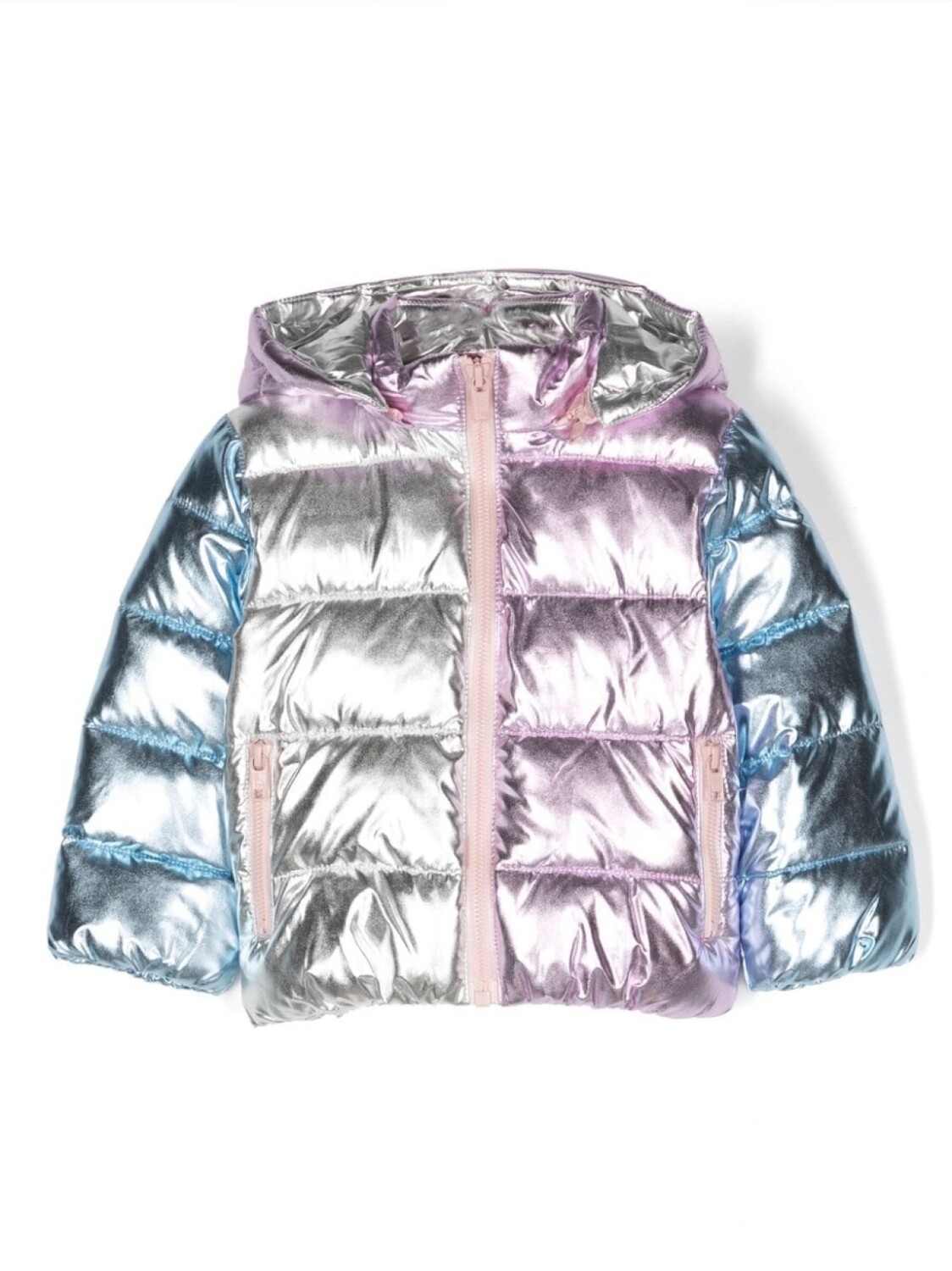 

Пуховик с эффектом металлик Stella McCartney Kids, розовый