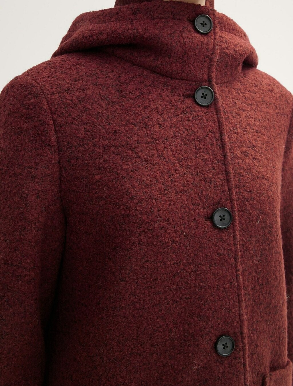 

Короткое пальто JACKEN BOUCLÉ MANTEL TOM TAILOR DENIM, темно-красный