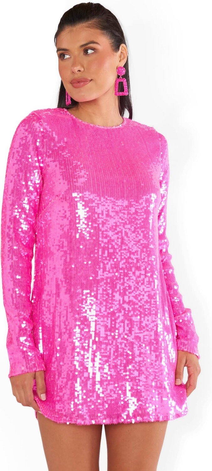 Мини-платье Мэддисон Show Me Your Mumu, цвет Bright Pink Sequins платье мини show me your mumu woods цвет pink faux leather