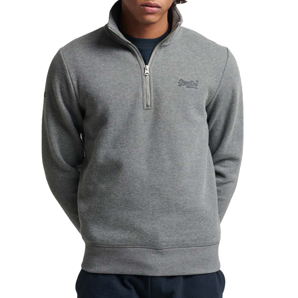 

Толстовка Superdry Vintage Logo Emb Henley Half Zip, серый