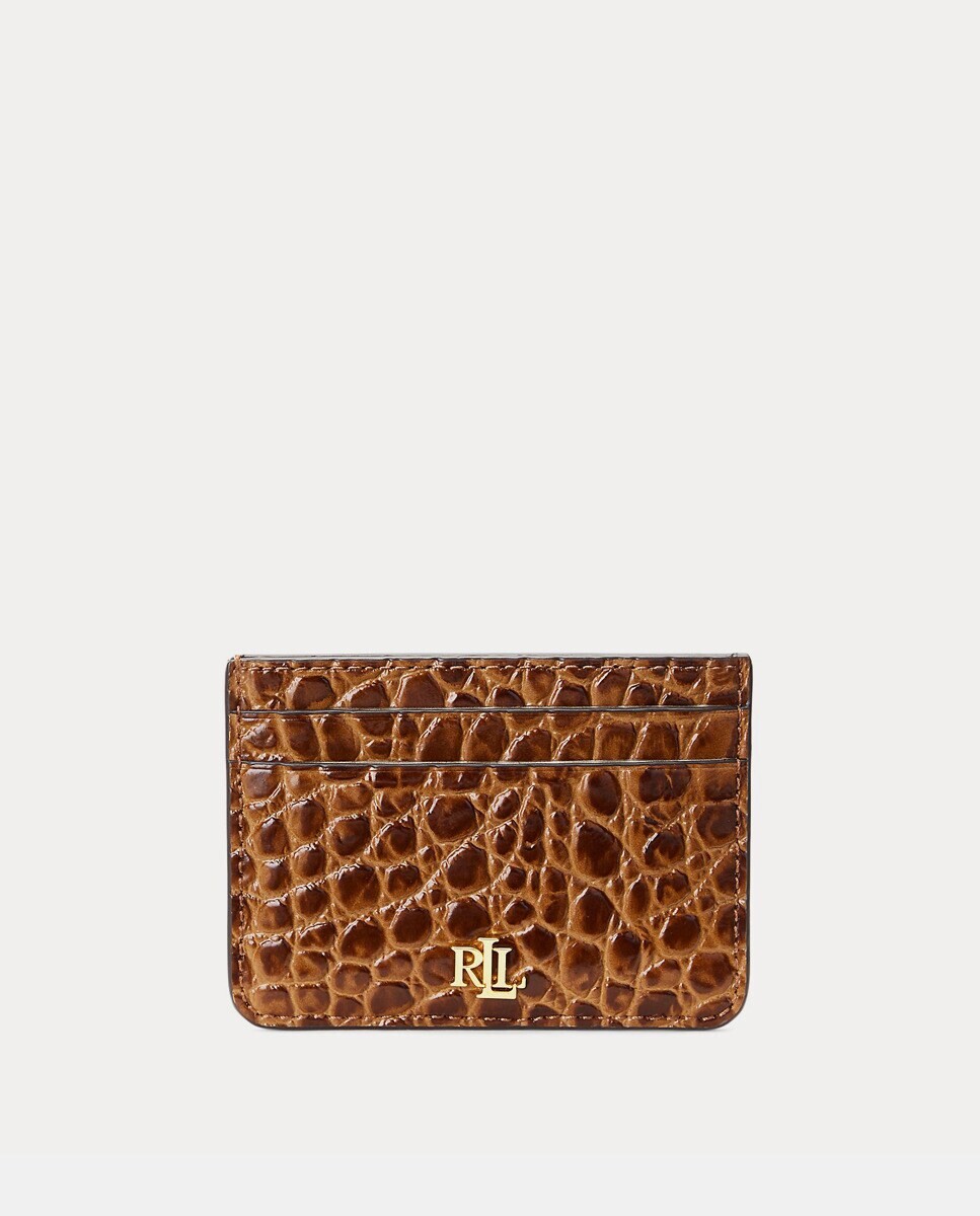 

Визитница из коричневой кожи с эффектом кокоса Lauren Ralph Lauren, коричневый
