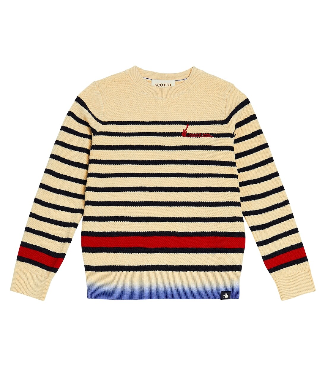 

Полосатый свитер из хлопка и шерсти Scotch & Soda Kids, мультиколор