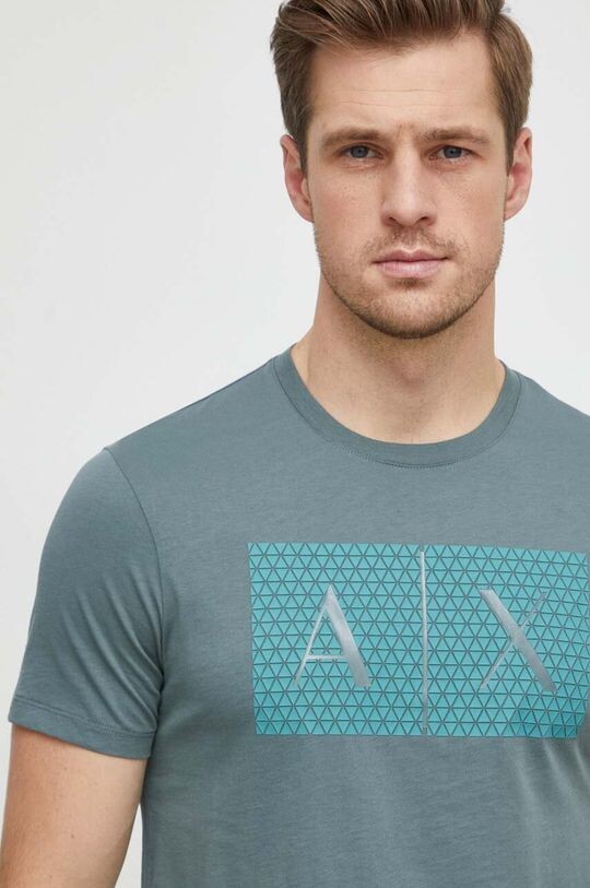 

Хлопковая футболка Armani Exchange, зеленый