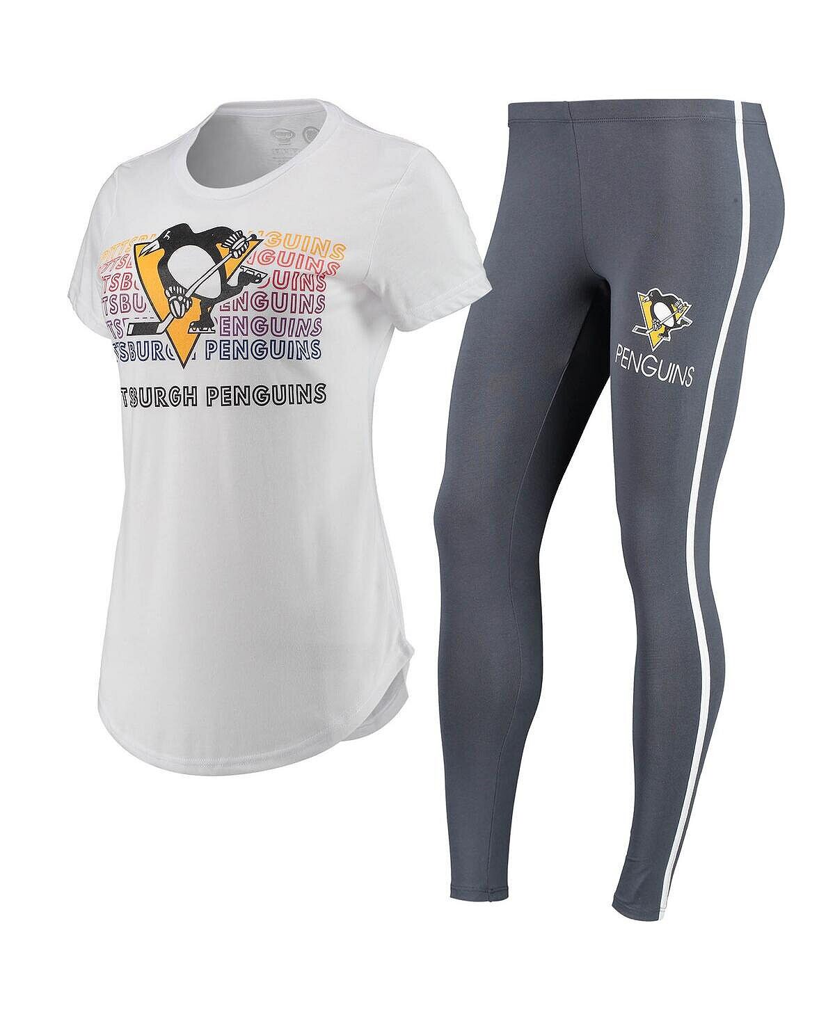 

Женский белый, темно-серый комплект из футболки и леггинсов Pittsburgh Penguins Sonata Concepts Sport