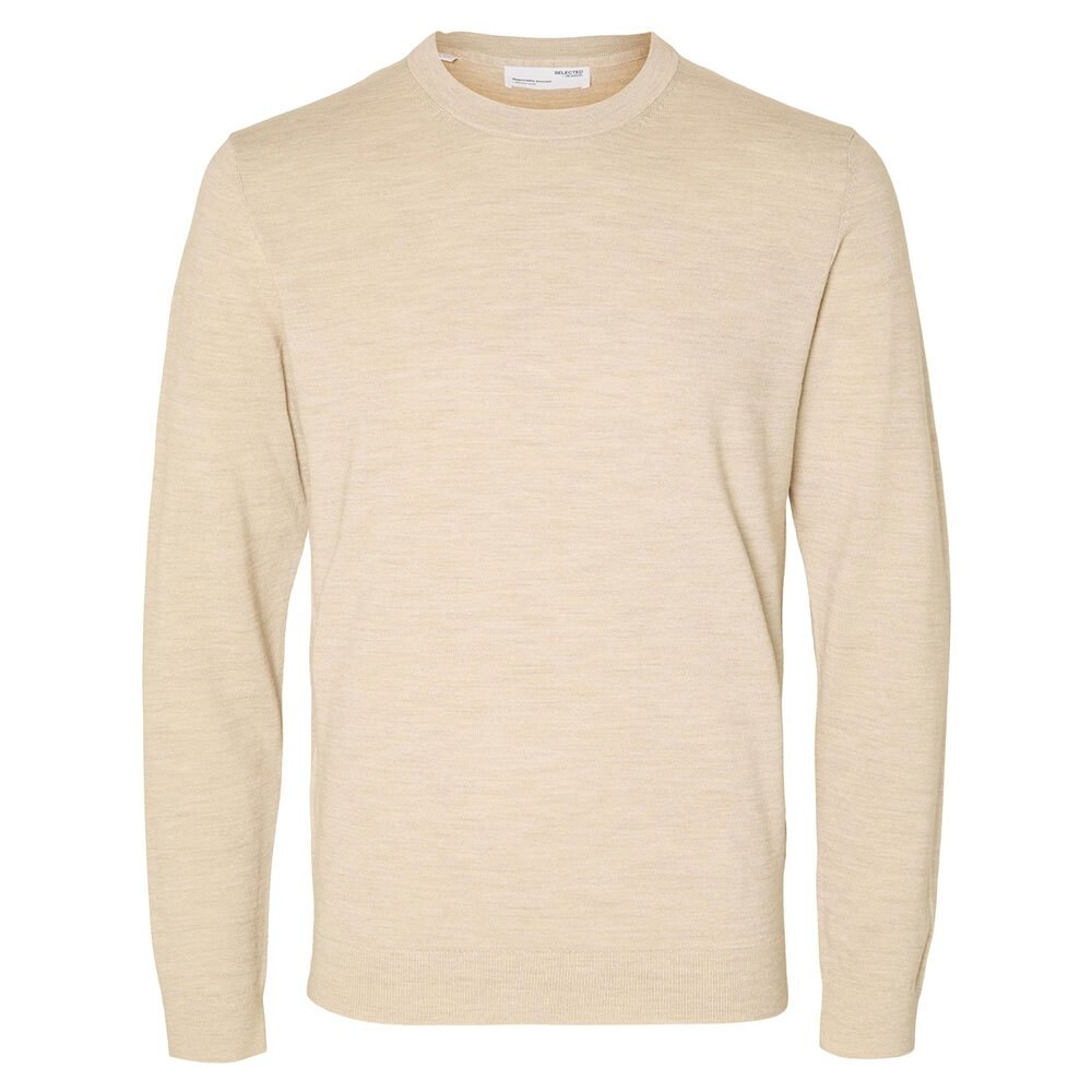 

Свитер Selected Town Merino Coolmax Crew Neck, бежевый