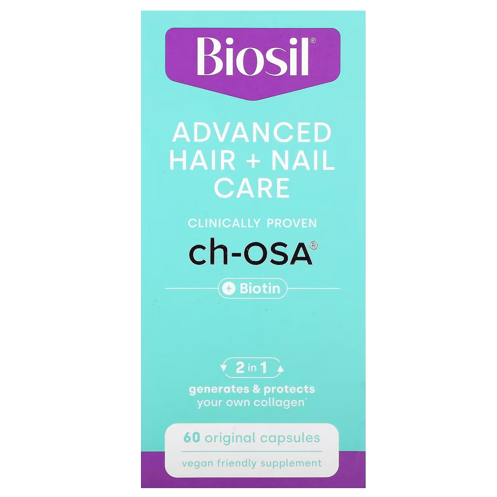 Витамины BioSil Уход за волосами и ногтями 60 оригинальных капсул
