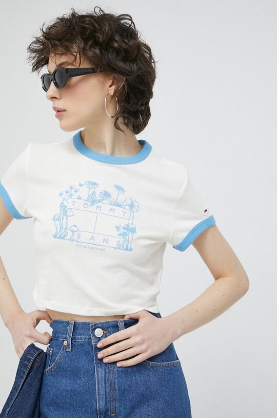 

Хлопковая футболка Tommy Jeans, бежевый