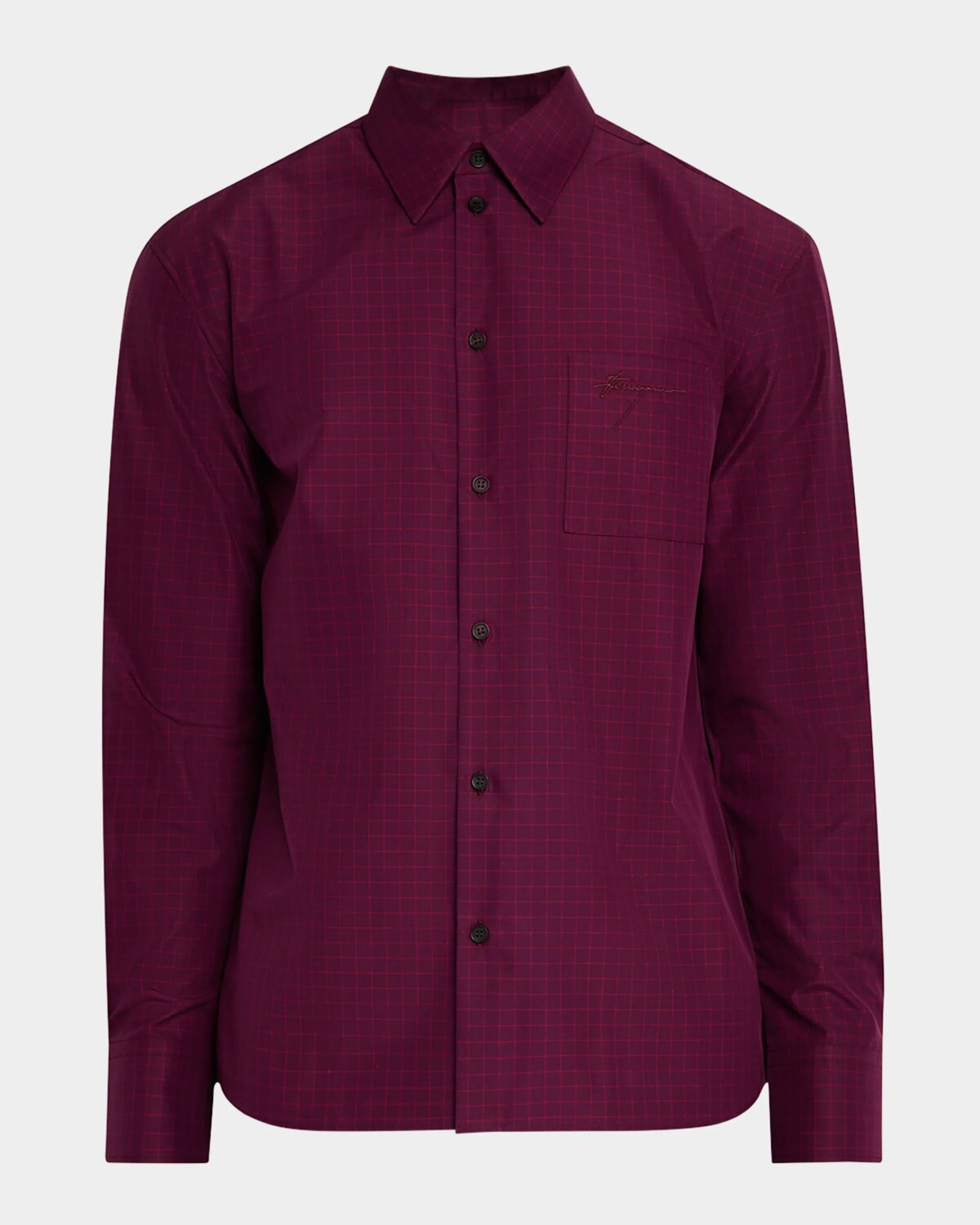 

Мужская спортивная рубашка с сетчатым карманом и логотипом Ferragamo, цвет Oxblood/Ne