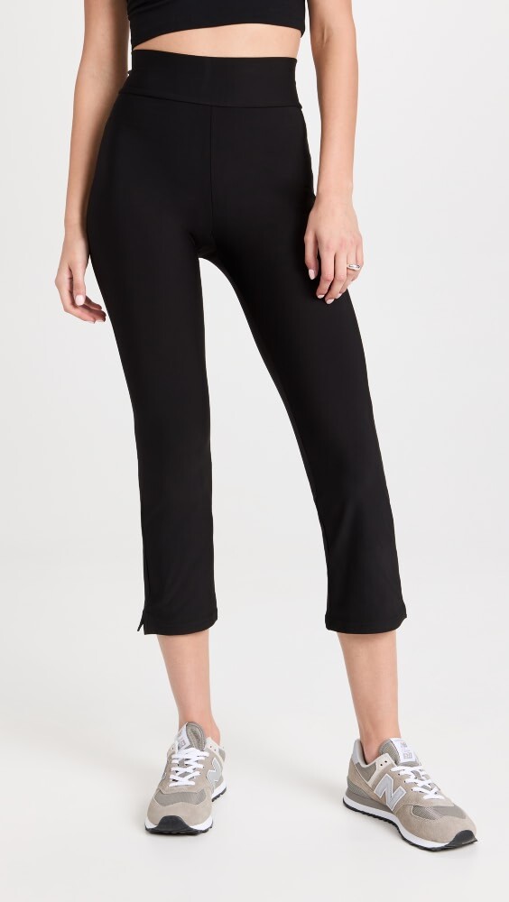 

Леггинсы Plush Fleece-Lined Cropped Flare Leggings, черный