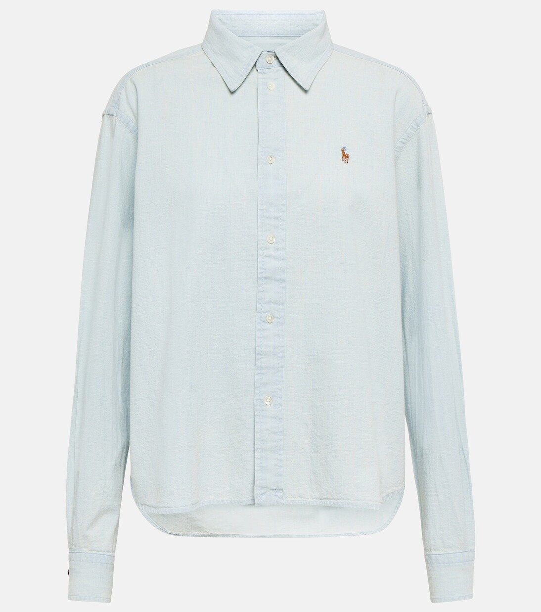 

Хлопковая рубашка из шамбре Polo Ralph Lauren, синий