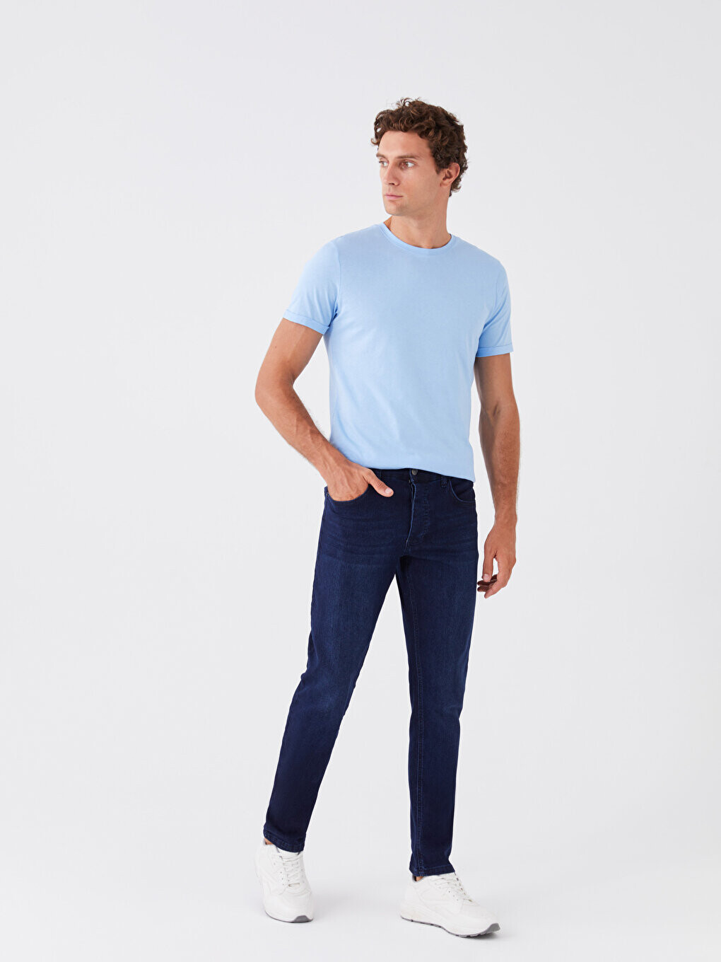 

Мужские джинсовые брюки 750 Slim Fit LCW ECO, темное родео