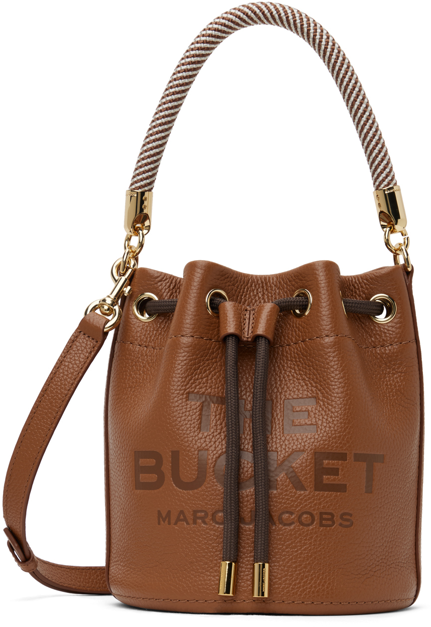 Коричневая сумка The Leather Bucket Marc Jacobs бежевая сумка the leather mini bucket marc jacobs
