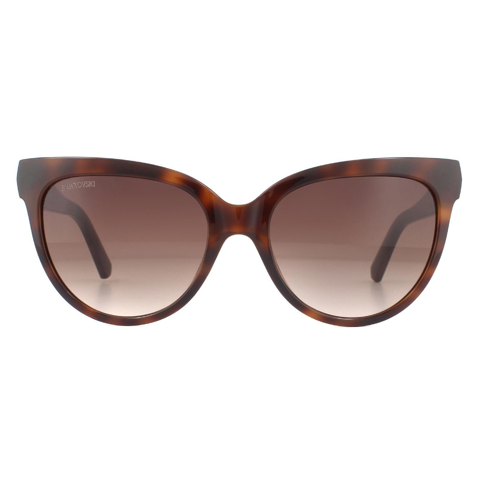 Темные гаванно-коричневые солнцезащитные очки «кошачий глаз» с градиентом Swarovski, коричневый