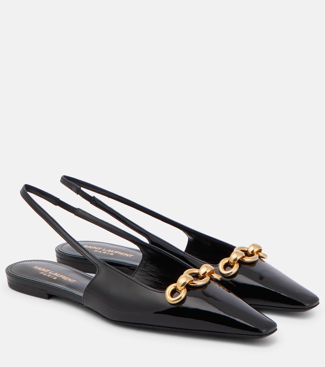 

Кожаные туфли Blade с ремешком на пятке Saint Laurent, черный
