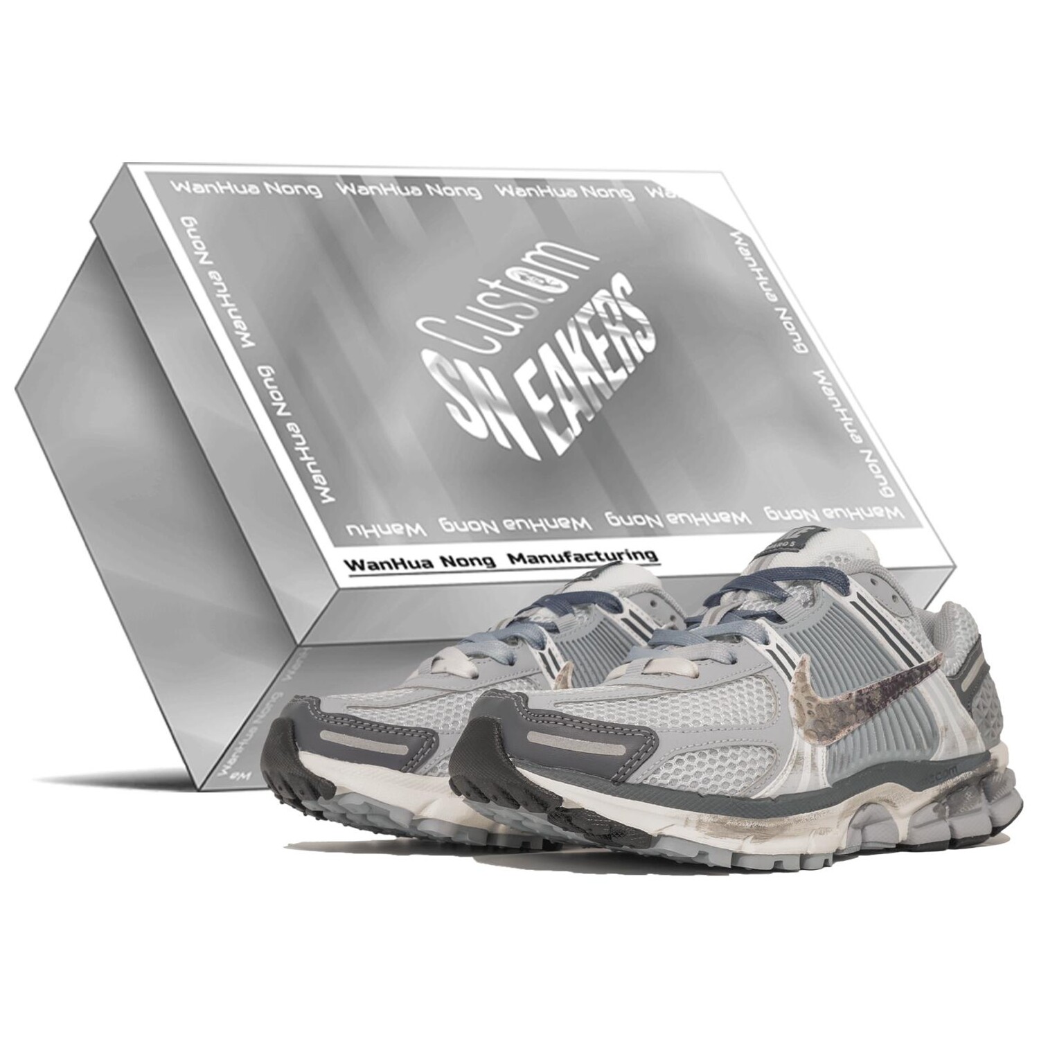 

Кроссовки Air Zoom Vomero 5 женские с низким верхом серые Nike