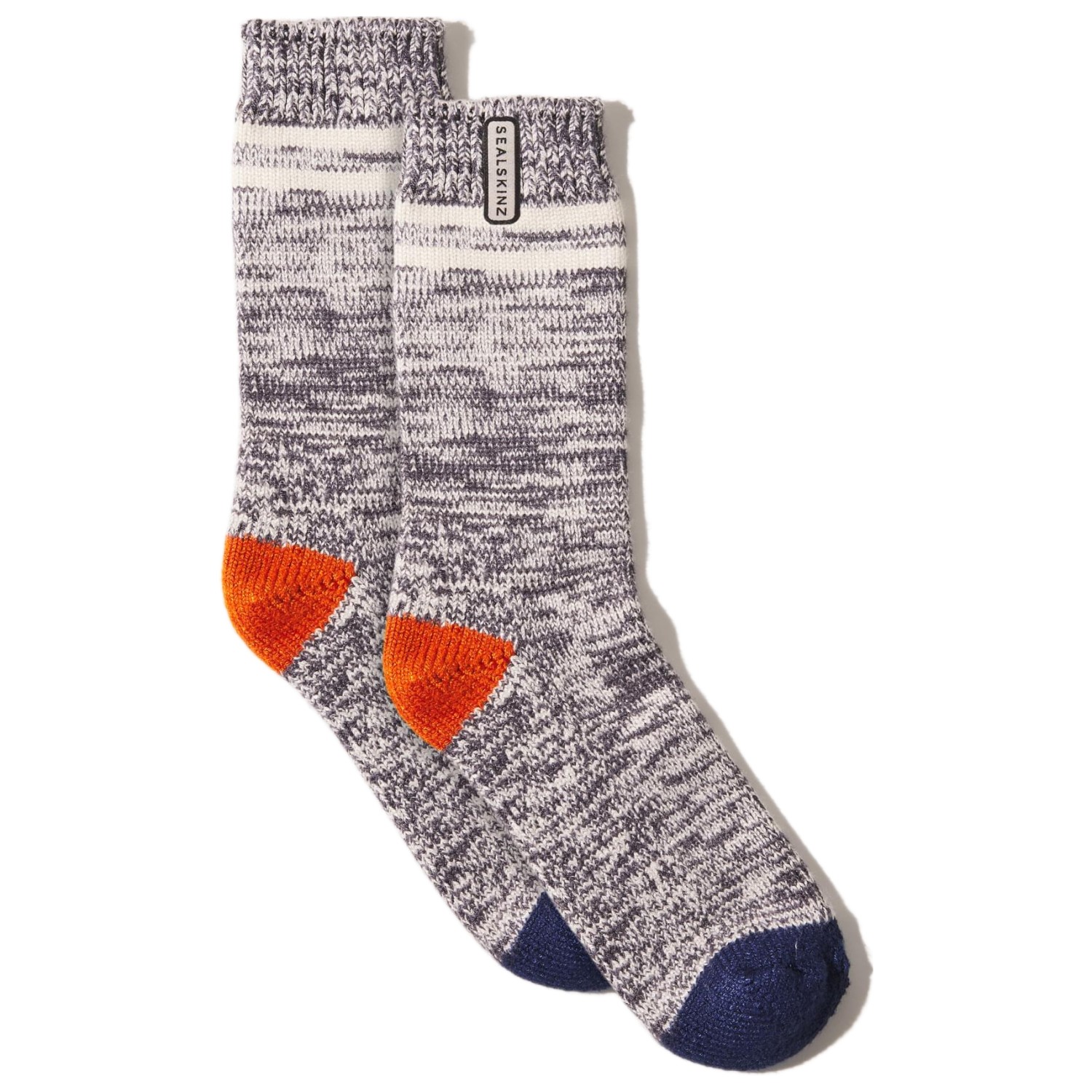 Многофункциональные носки Sealskinz Thwaite, цвет Grey/Blue/Orange/Cream