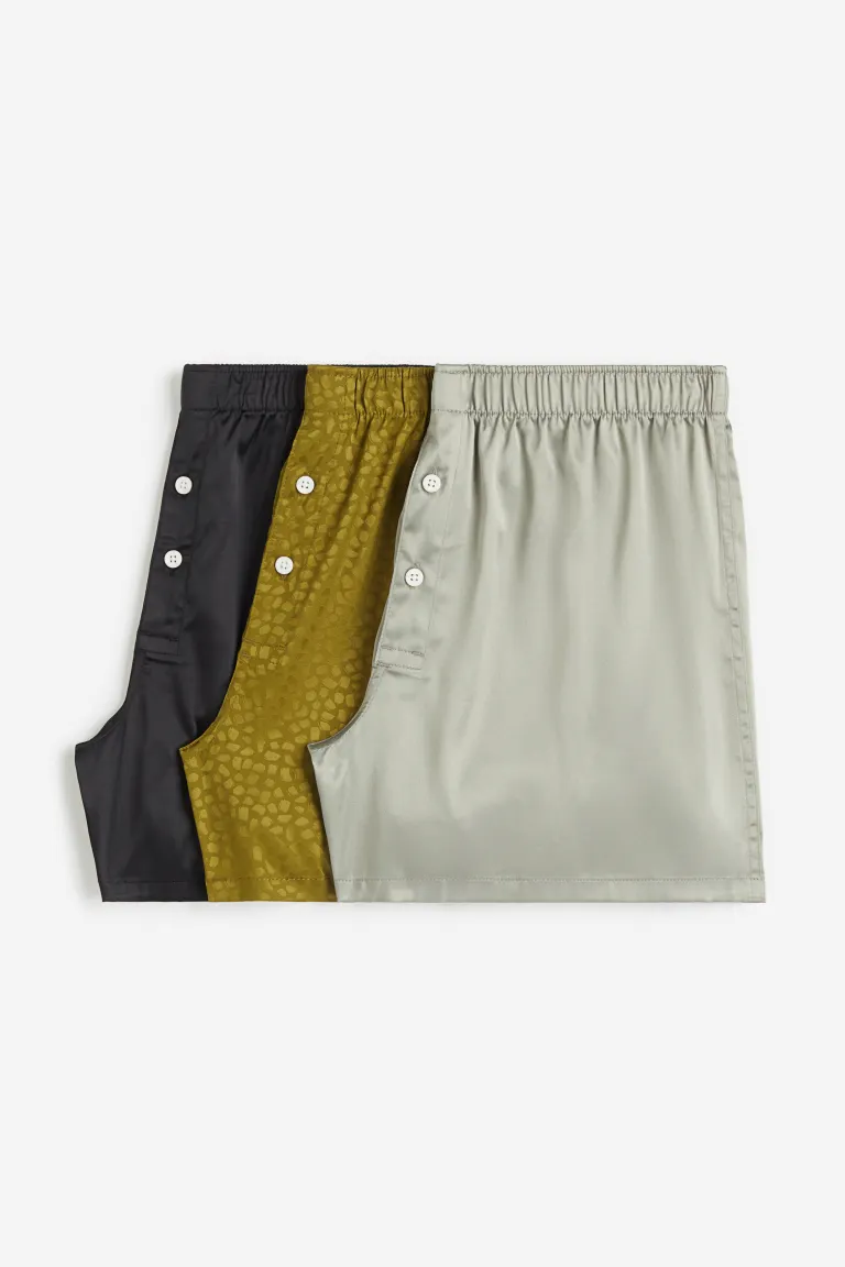 

Комплект из 3 атласных боксеров H&M, зеленый