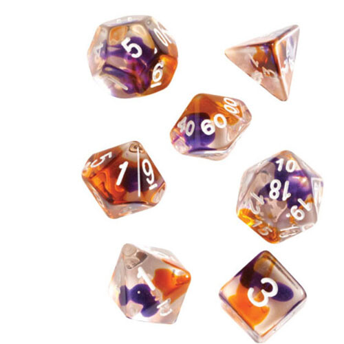 

Игровые кубики Purple, Orange, Clear Polyhedral Dice Set Sirius Dice