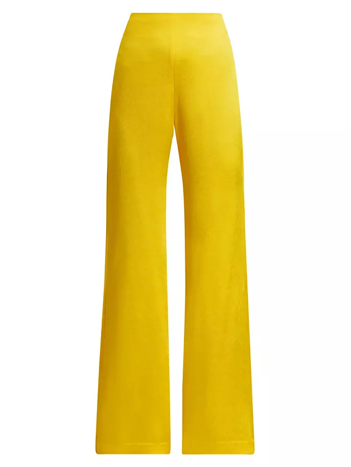атласные брюки широкого кроя palermo silvia tcherassi желтый Атласные брюки широкого кроя Palermo Silvia Tcherassi, желтый
