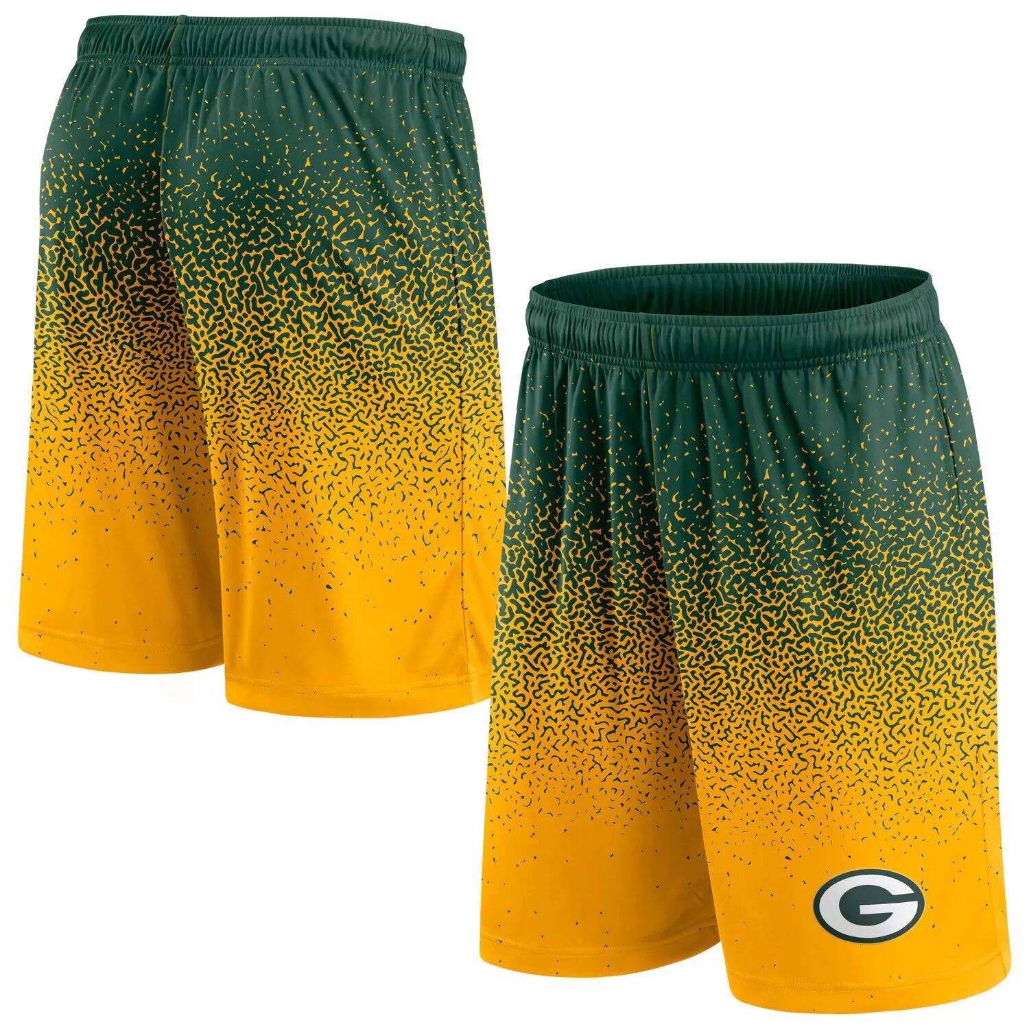 

Мужские фирменные зелено-золотые шорты Green Bay Packers с эффектом омбре Fanatics