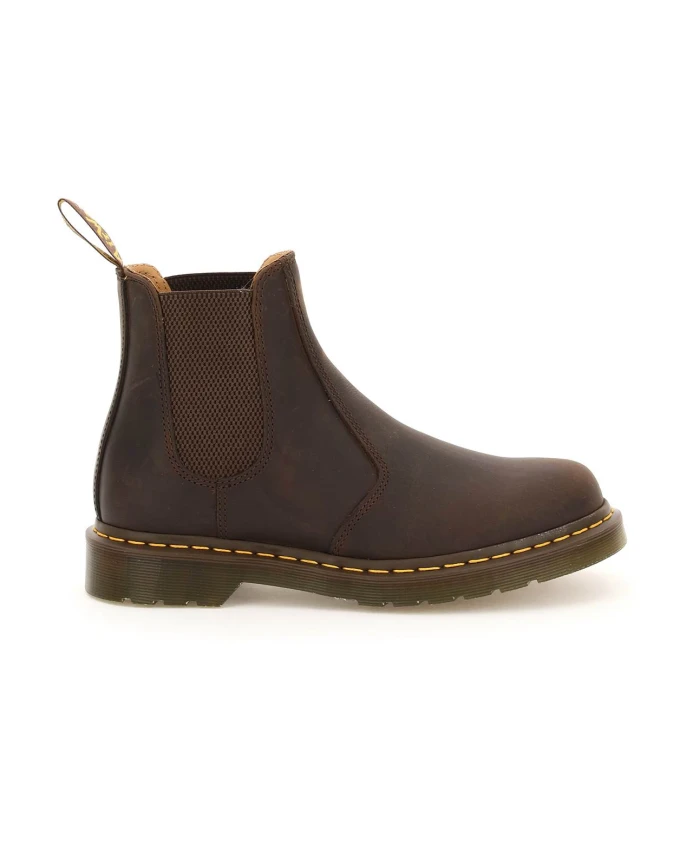 

Винтажные ботинки челси с желтой строчкой Dr. Martens, коричневый