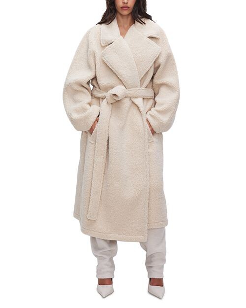 

Униформа с запахом из шерпы Good American, цвет Tan/Beige