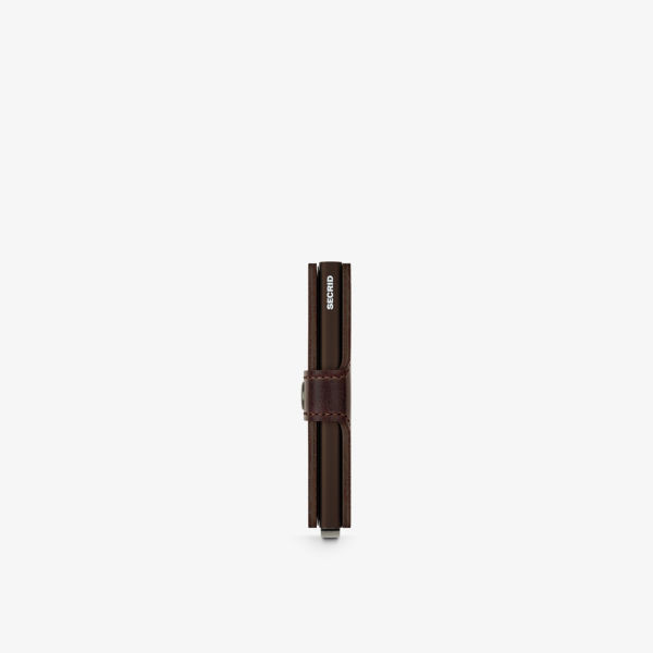 цена Винтажный кожаный кошелек с тиснением бренда Secrid, цвет mv-chocolate