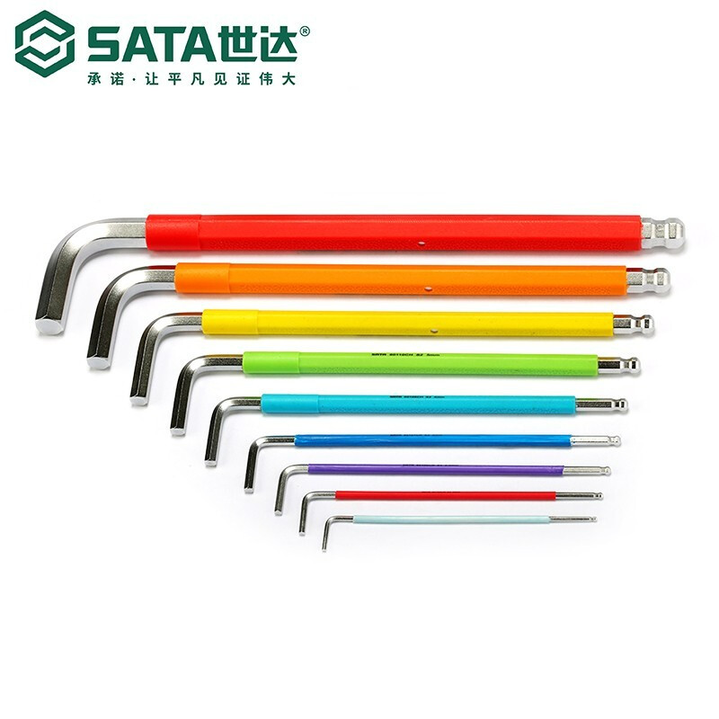 SATA Rainbow Series L-образный шестигранный ключ, отвертка с шаровой головкой, угловой шестигранник, шестигранный ключ 80108CH (4 мм), в наличии