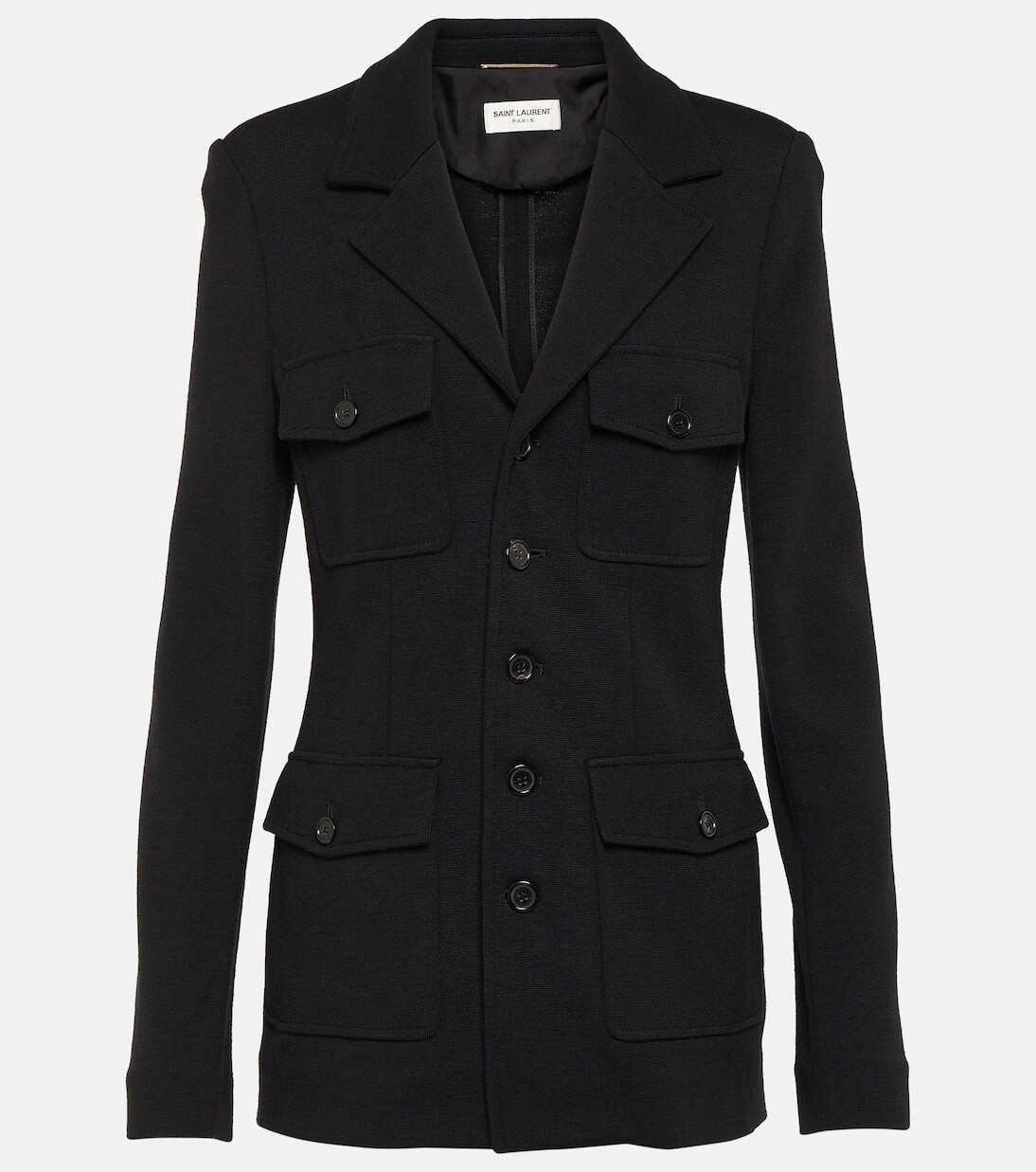 

Блейзер из смесовой шерсти Saint Laurent, черный