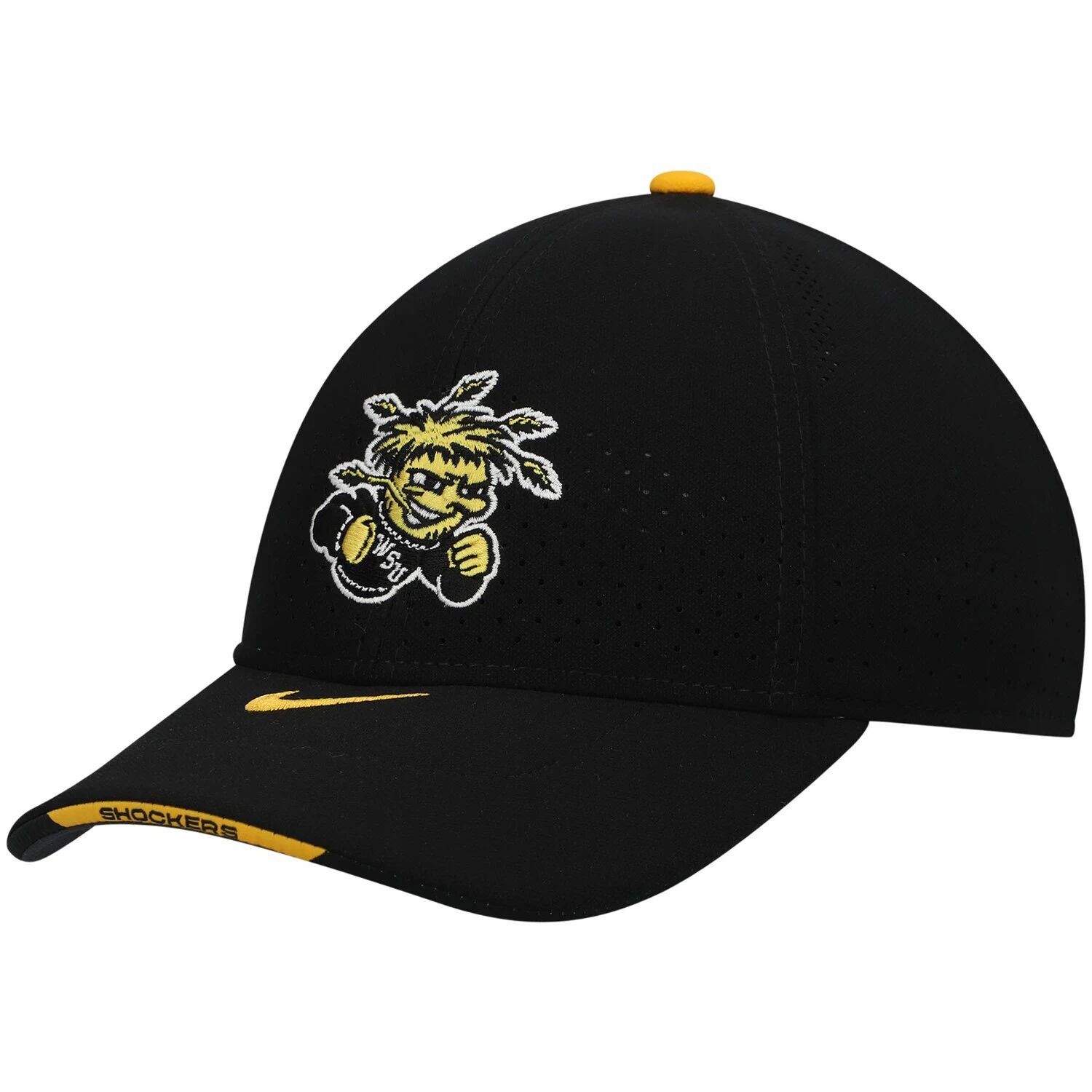 

Мужские черные шокеры Nike Wichita State 2021 Sideline Legacy91 Performance Регулируемая кепка