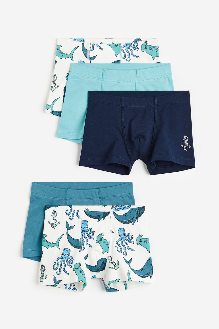 

5 пар боксеров H&M, бирюзовый