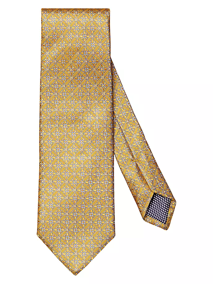 Шелковый галстук с цветочным принтом Eton, желтый
